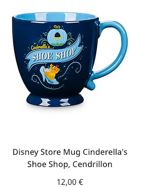 Mug Cendrillon vendu sur le DisneyShop
